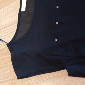GUC Sleeveless embellished Dress part mesh black Blouse size S
